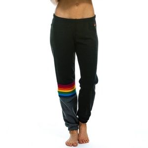 Aviator Nation Retro Sweatpants Black and Grey